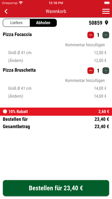 Pizzeria Calabria Köln Screenshot