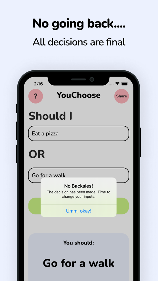 #2. YouChoose: Random Thing Picker (iOS) 来自: Yash Poojary