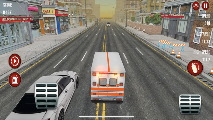Ambulance Endless Race in City