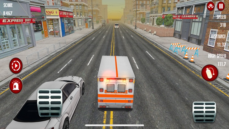 Ambulance Endless Race in City