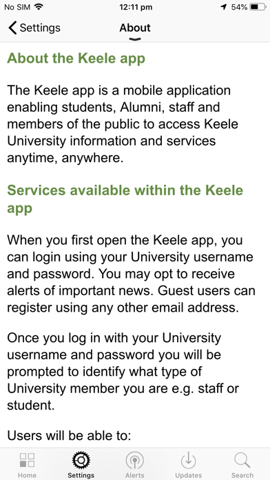 Keele University Screenshot
