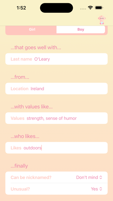 My Perfect Baby Name Screenshot