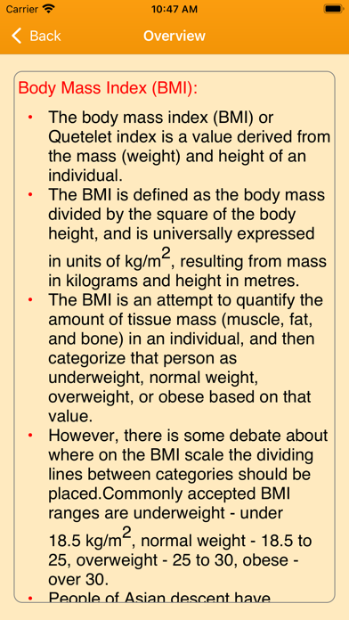 BMI Calculator for Men & Women Screenshot