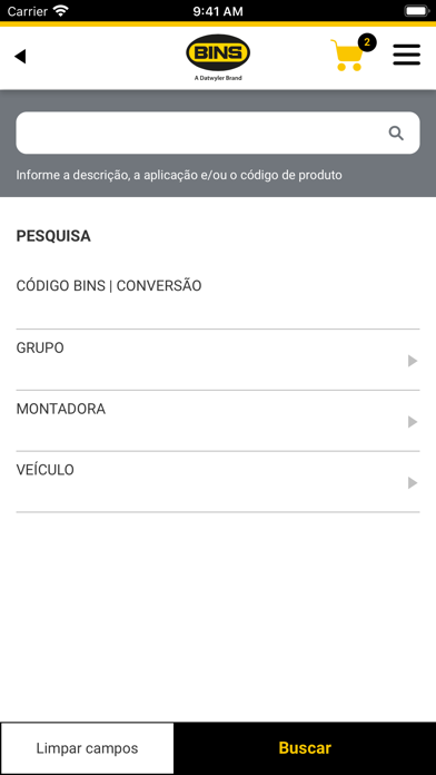 Catálogo BINS Screenshot