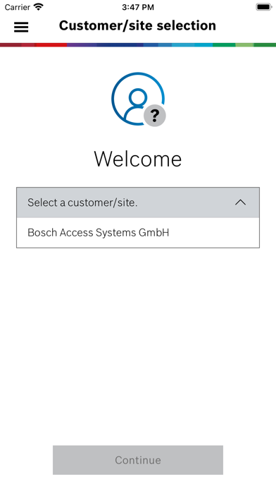 Bosch Setup Access Screenshot