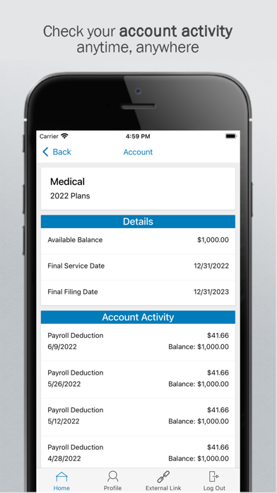 HealthSCOPE Consumer Accounts Screenshot