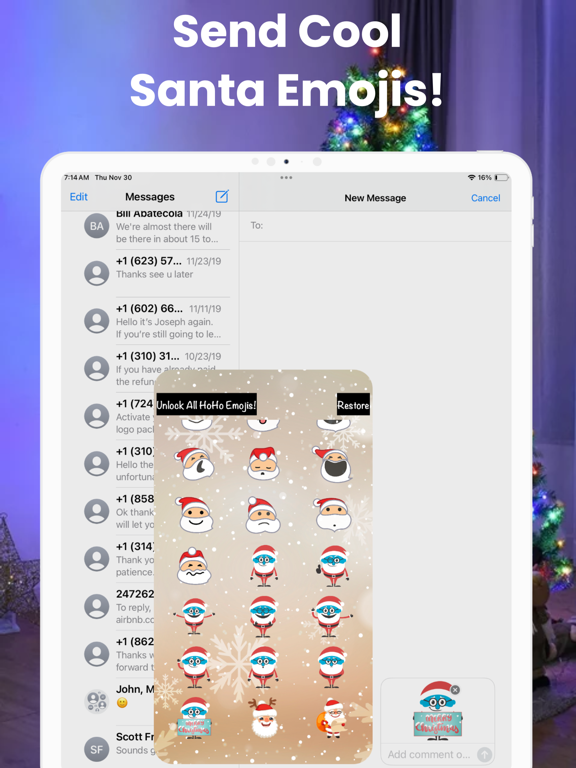 Screenshot #4 pour HoHo Emojis - Santa Claus