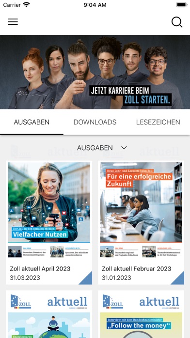 Zoll aktuell Screenshot