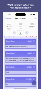 Recurring event log screenshot #1 for iPhone