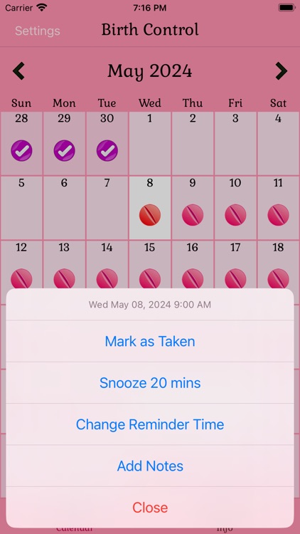 Birth Control Pill Reminder screenshot-3