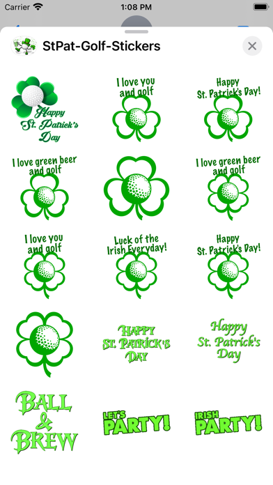 St Pat's Golf Stickers Screenshot