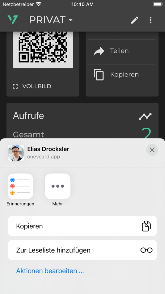 #3. oneVcard - smart business card (iOS) 由: oneVcard GmbH