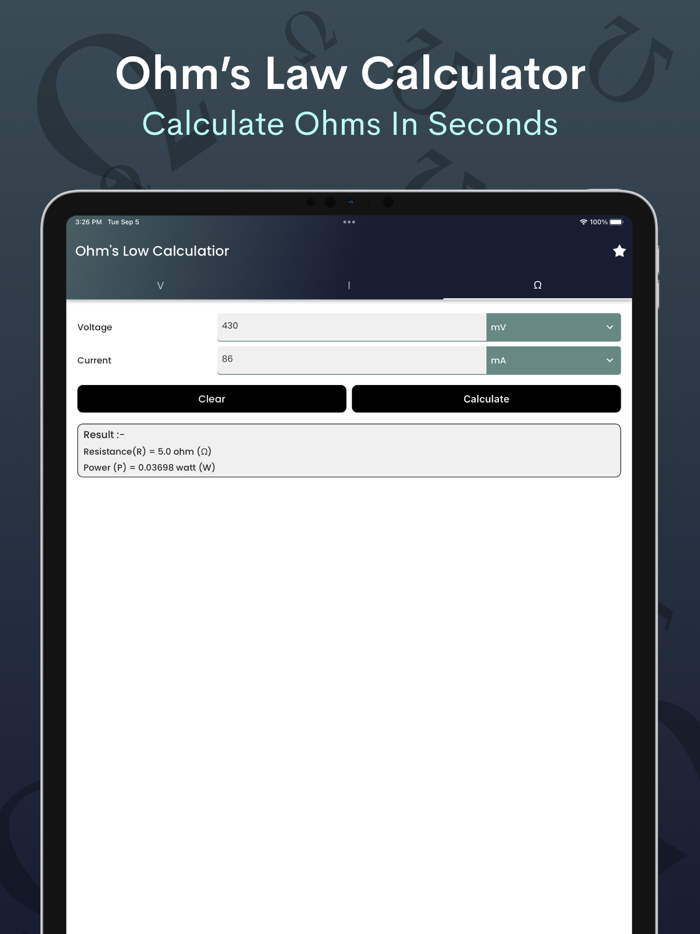 Ohms Law Calculator - voltage