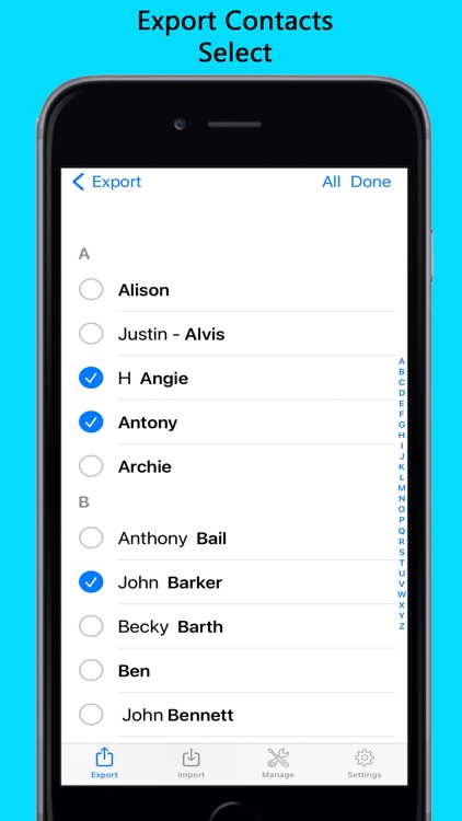 Export & Import Contacts