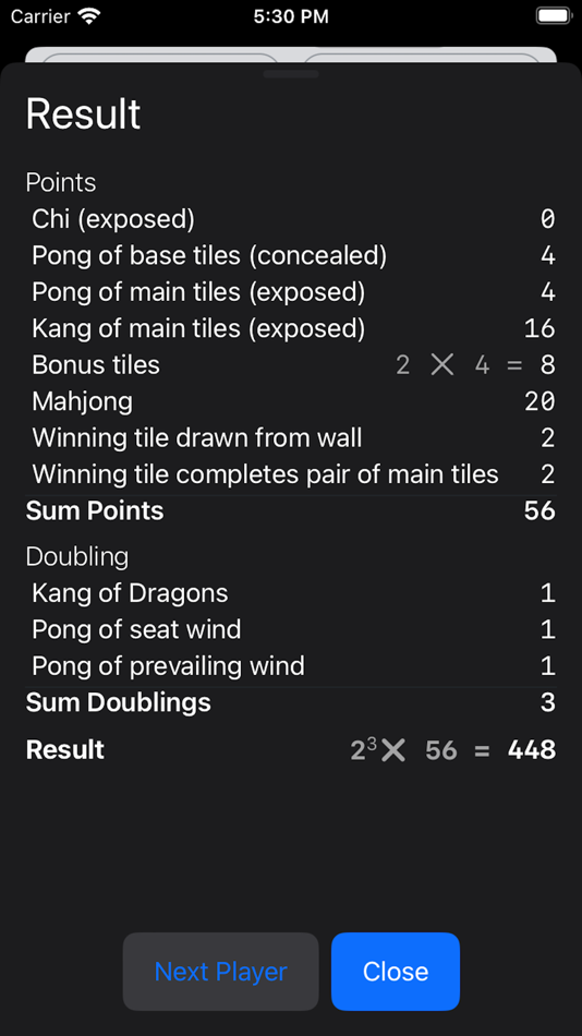 #3. Mahjong Points Calculator (iOS) Podle: Olaf Neumann