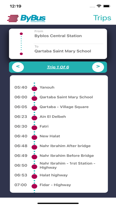 Bybus Transportations Lebanon Screenshot