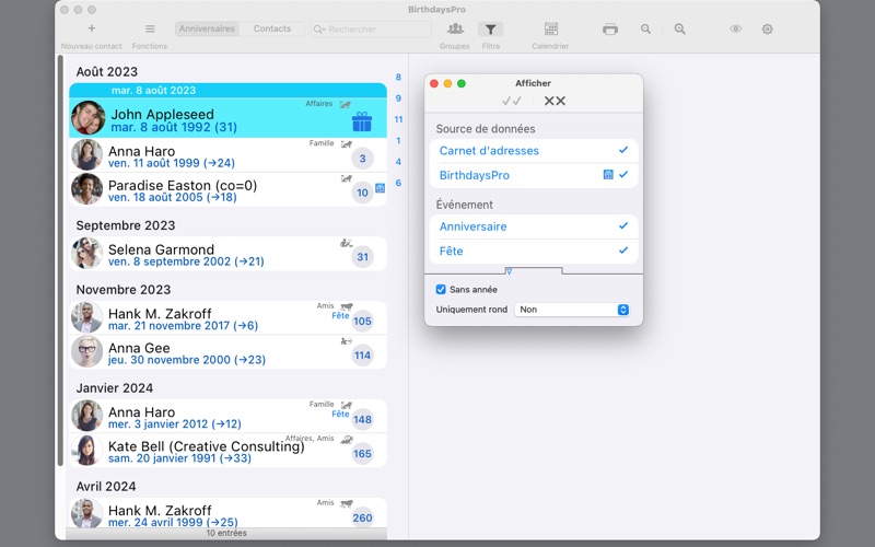 Screenshot #2 pour BirthdaysPro - Anniversaires