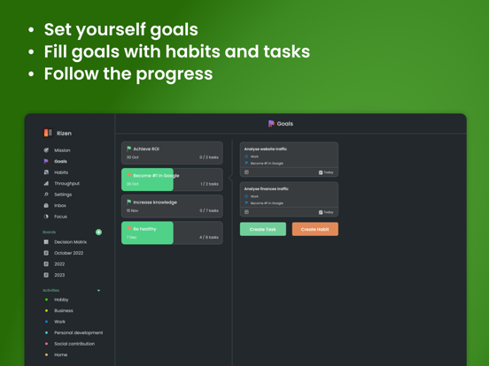Screenshot #6 pour Rizen - Habit Tracker, Planner