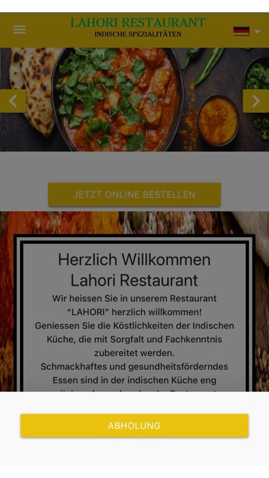 Lahori restaurant Screenshot