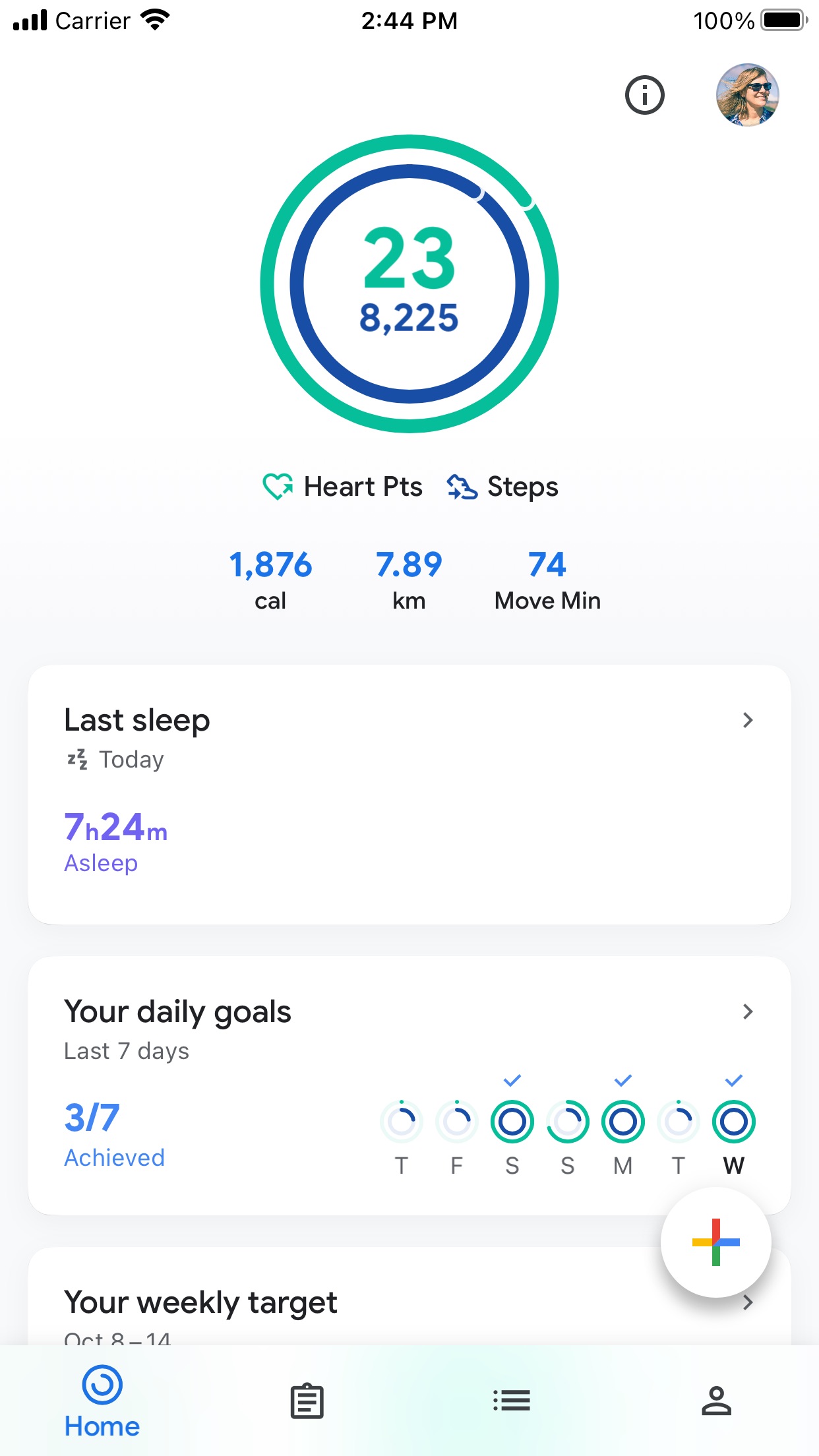 Screenshot do app Google Fit: Activity Tracker