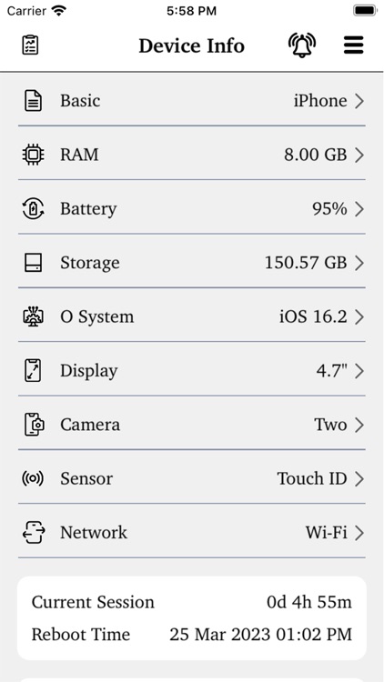 Device Info - Ram, OS & Stats