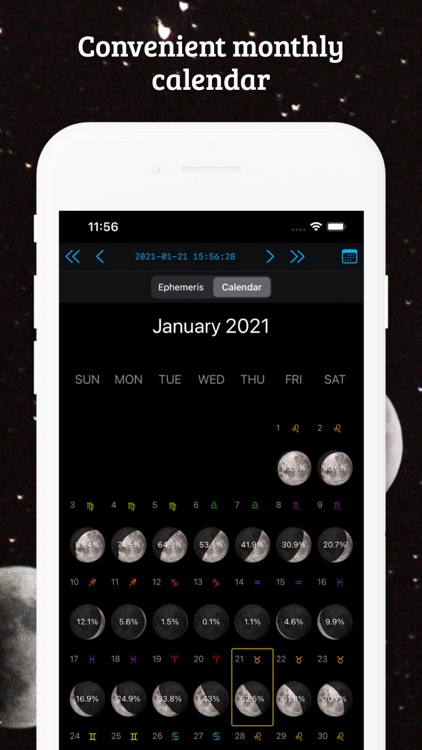 Moon Phase Calendar LunarSight screenshot-1