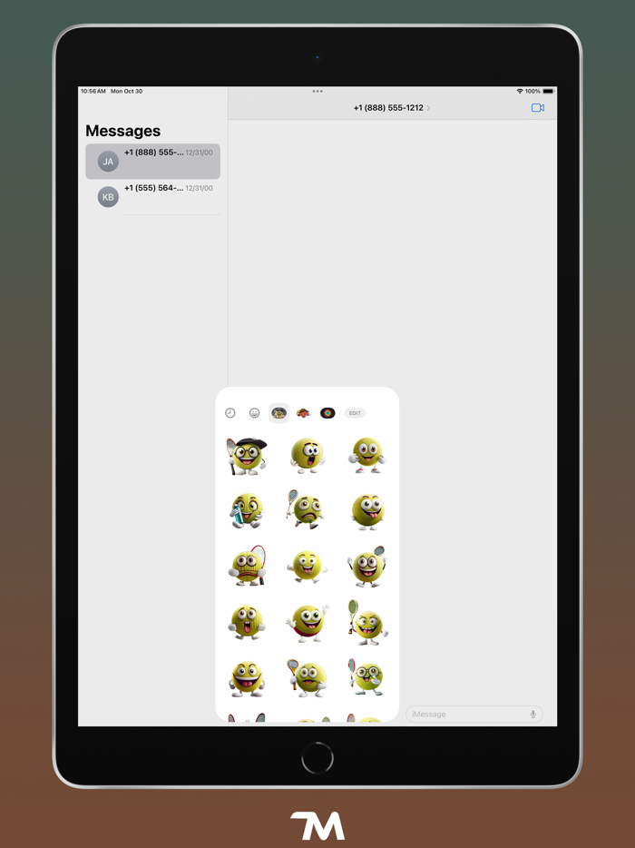 Tennis Faces Stickers