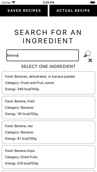 +food: recipe calculator Screenshot