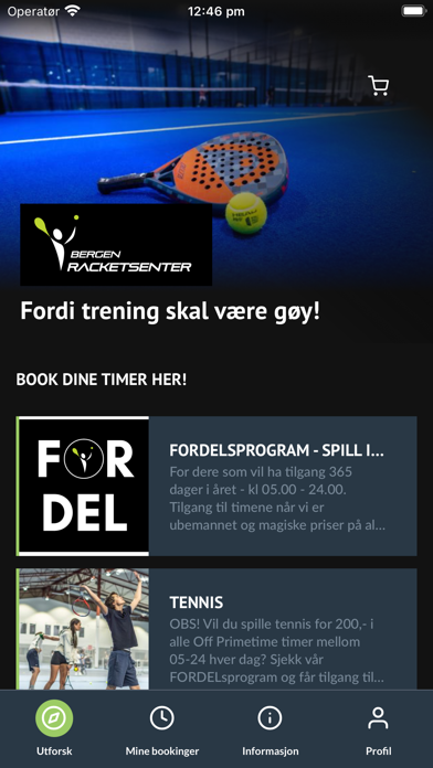Bergen Racketsenter Screenshot