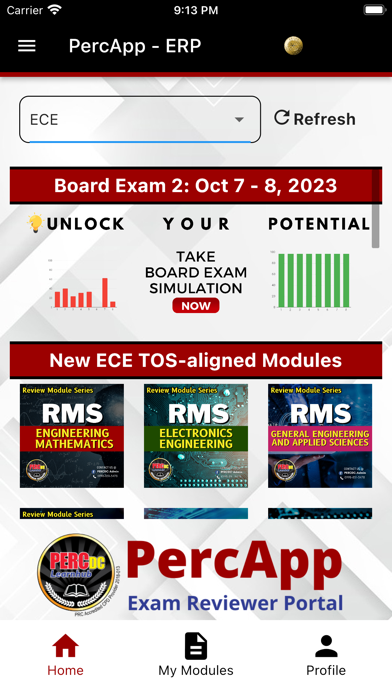 Exam Reviewer Portal (PercApp) Screenshot