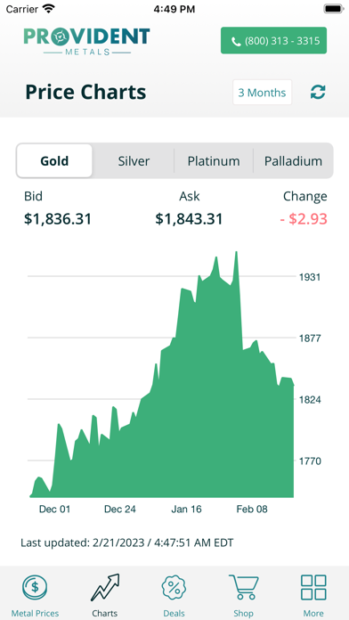 Gold & Silver Provident Metals Screenshot