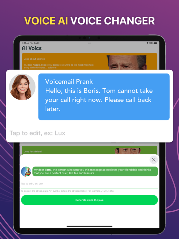 Ai Celebrity Voice Generator! iPad screenshot 4 - Entertainment app