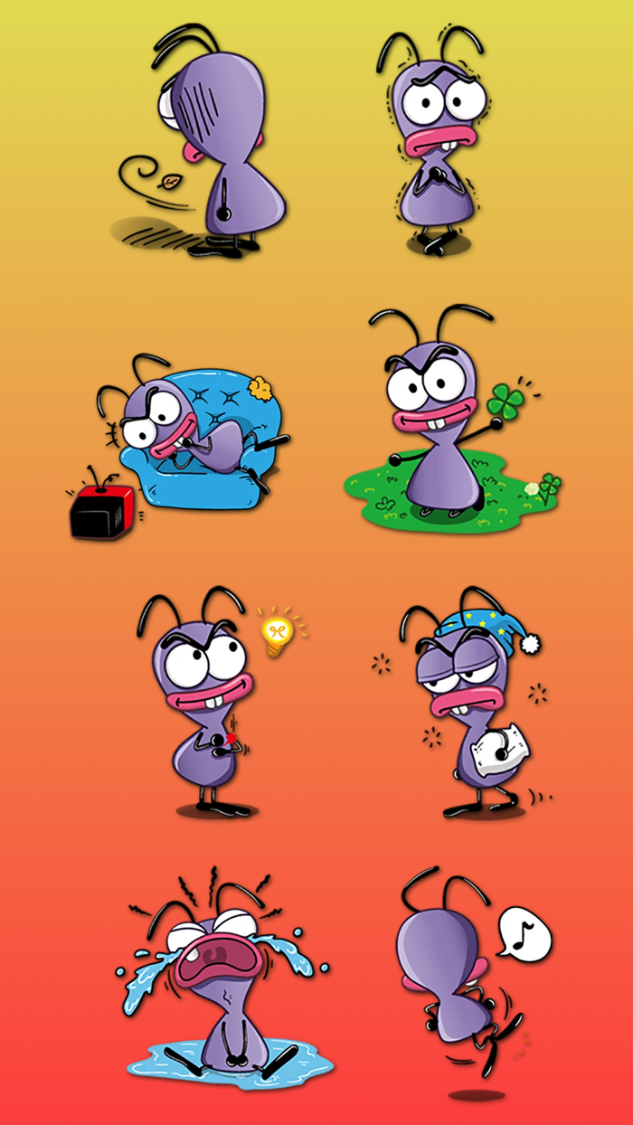 Cute Cockroach Stickers