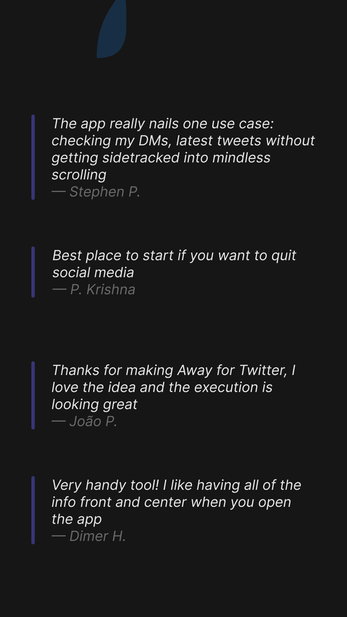 Away Dashboard for Twitter