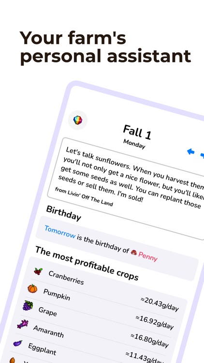 Assistant for Stardew Valley