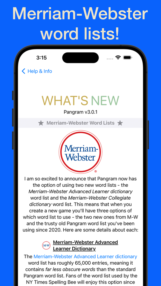 #3. Pangram (iOS) 由: Russell Neufeld