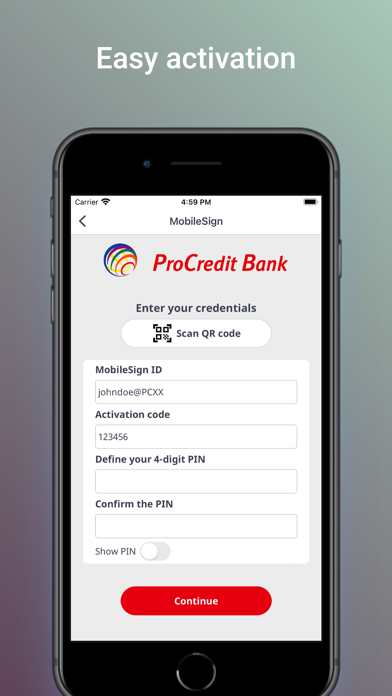ProCredit MobileSign Screenshot