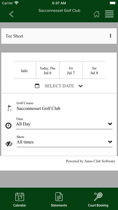 Sacconnesset Golf Club Screenshot
