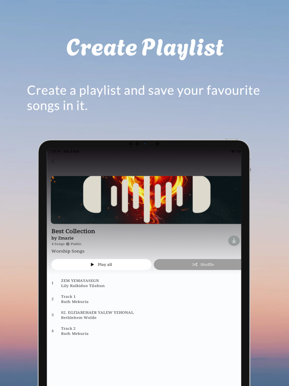 WEDASIE iPad screenshot 5 - Music app