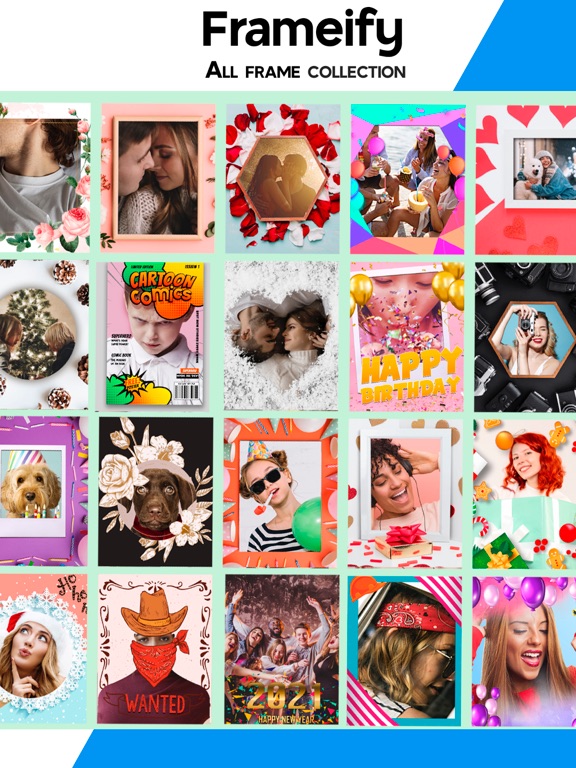 Frames photo pic Collection iPad screenshot 1 - Photo & Video app