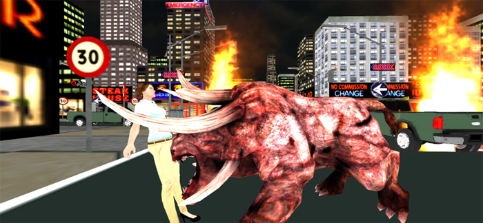 Monster Angry Bull City Attack