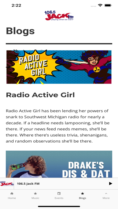 Jack 106.5 FM WVFM Screenshot