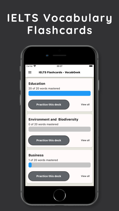 IELTS Vocabulary - Flashcards Screenshot