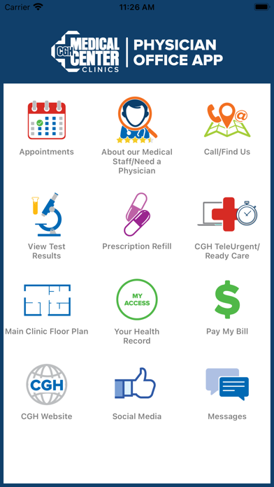 CGH Medical Center Clinics Screenshot