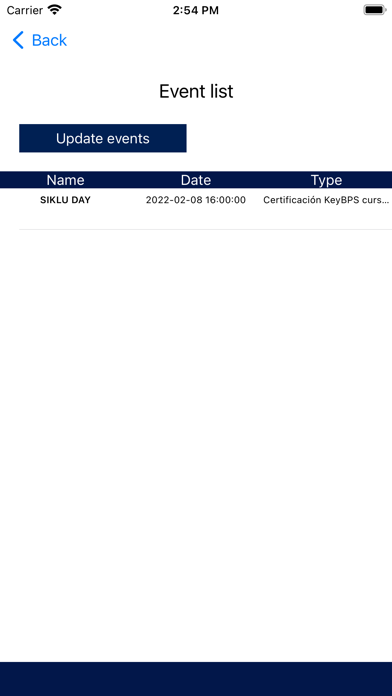 keyEvents Screenshot