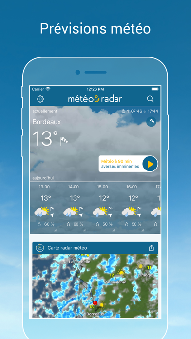 Screenshot #1 pour Météo & Radar - pluie et orage