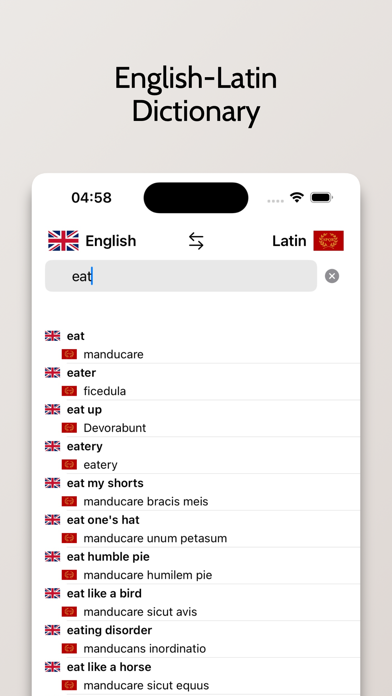 Latin English Dictionary Screenshot