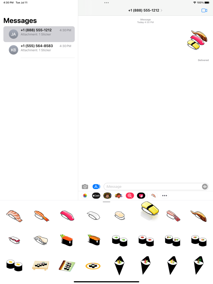 Appetizing sushi sticker