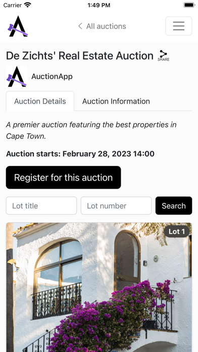 AuctionApp.io Screenshot