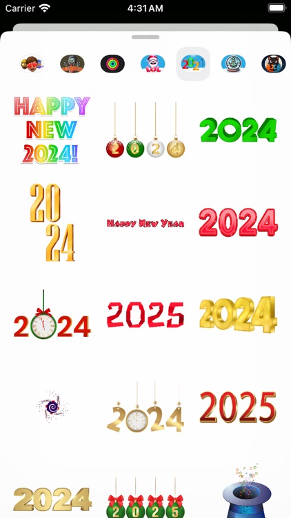 Happy New Year Stickers 2024